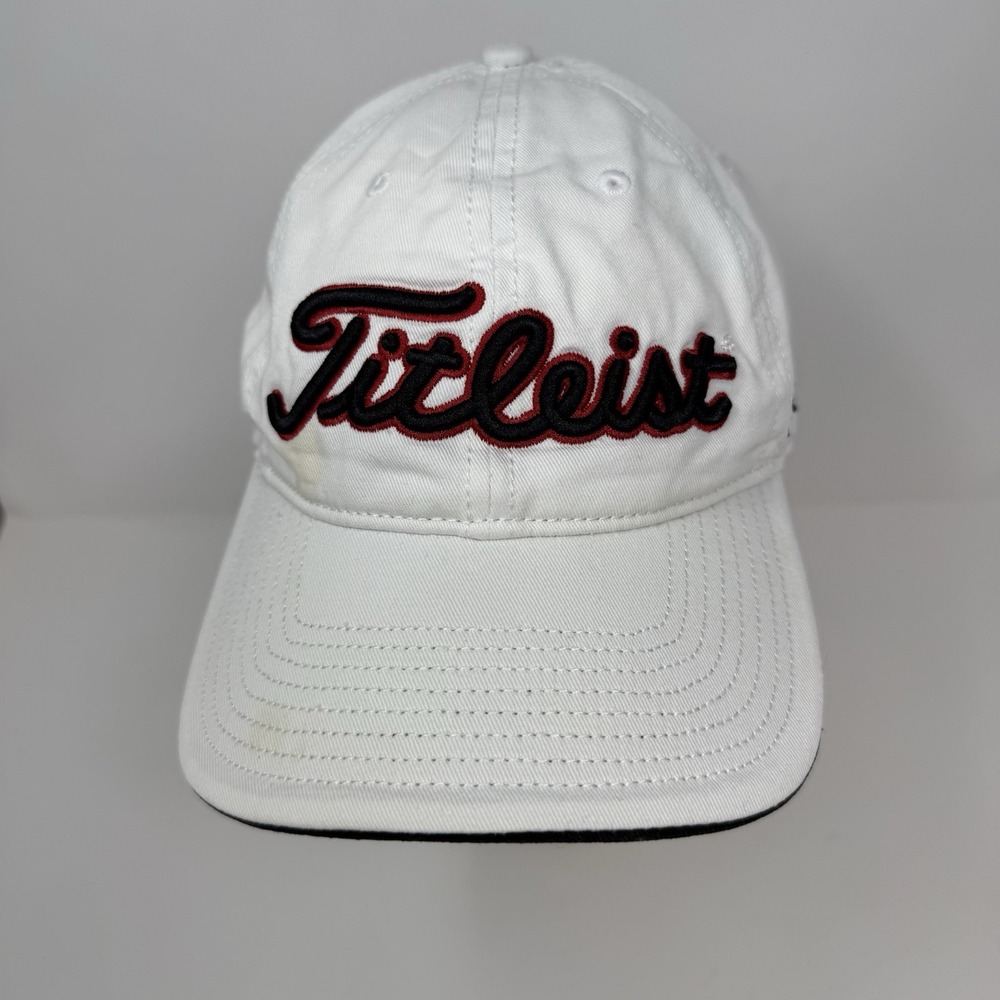 Titleist Footjoy FJ Pro V1 Golf Hat Cap Adjustable Light White‎ Embroidered